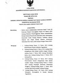 SK LURAH TENTANG SASARAN, INDIKATOR KINERJA SASARAN DAN TARGET KINERJA SASARAN PEMERINTAH KALURAHAN 